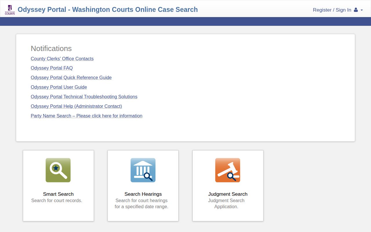 Pacific County Superior Court record search interface